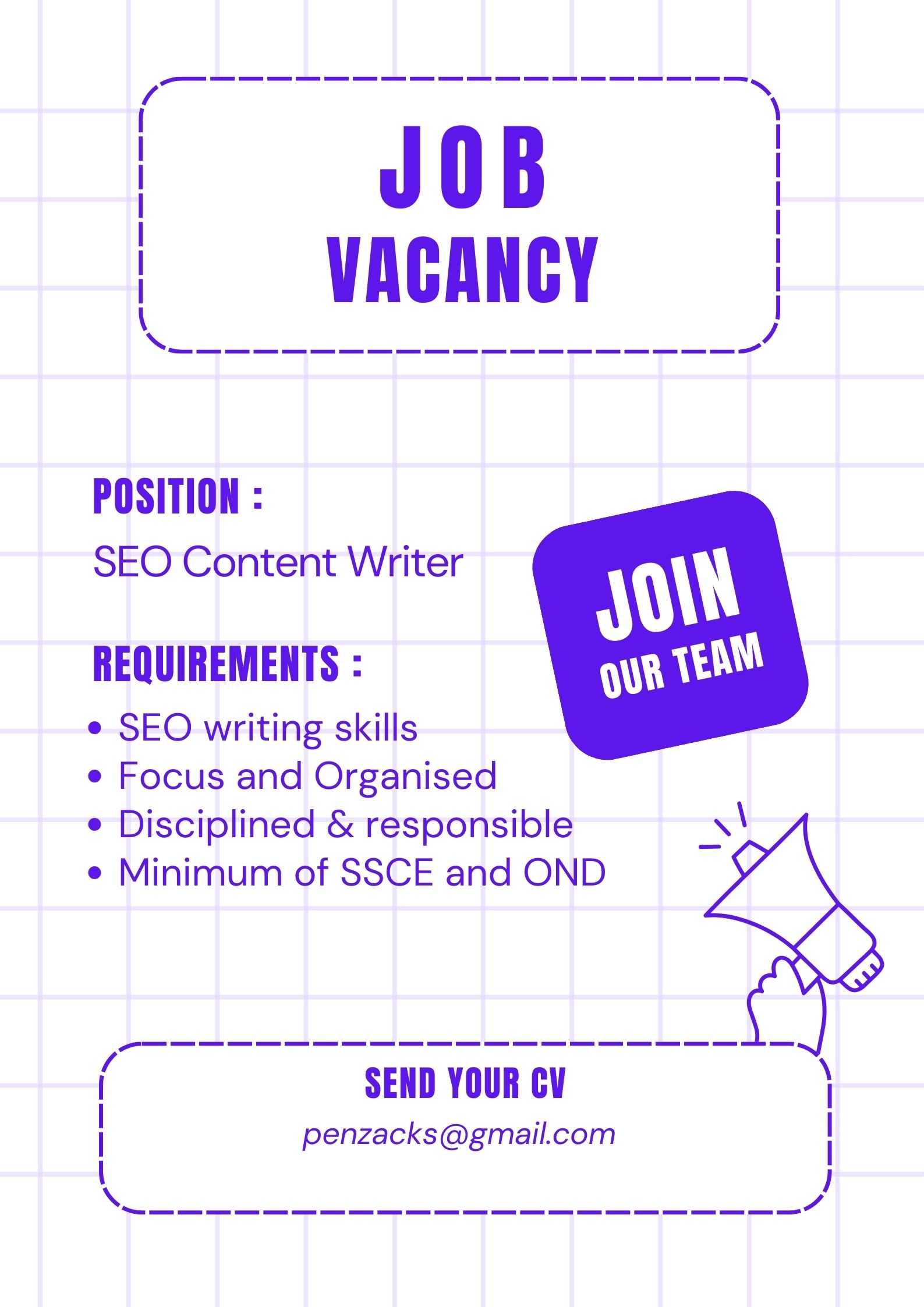SEO Content Writer needed